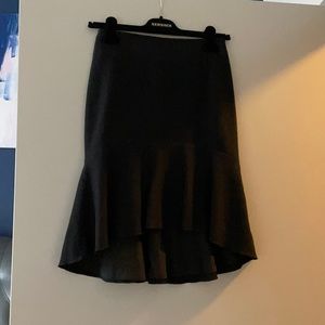 High low wool skirt
